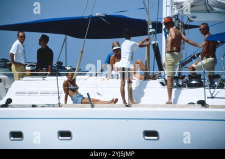 23 Luglio 1994 Palma di Maiorca Archivio Storico Olycom/Lapresse Vittoria di Svezia ( Solna, 14 luglio 1977) è la principessa ereditaria di Svezia dal 1980. Nella Foto: La Principessa Vittoria di Svezia con la sua famiglia in vacanza a Palma di Maiorca auf dem Foto: Prinzessin Victoria von Schweden mit ihrer Familie im Urlaub in Palma de Mallorca Credit: LaPresse/Alamy Live News Stockfoto