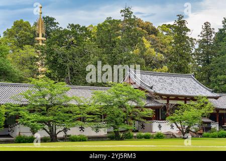 Malerischer Blick vom Todaiji Buddhistischen Tempelkomplex in Nara, Japan. Stockfoto