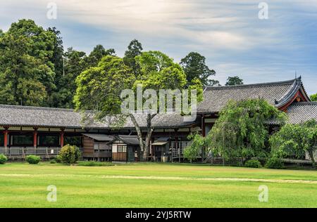 Malerischer Blick vom Todaiji Buddhistischen Tempelkomplex in Nara, Japan. Stockfoto