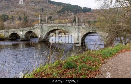 Wads Bridge über den Fluss Tay, Aberfeldy, Perthshire, Schottland, Großbritannien Stockfoto