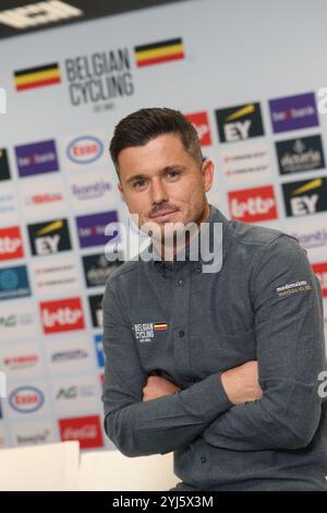 Tubize, Belgien. November 2024. Massimo Van Lancker posiert für den Fotografen auf einer Pressekonferenz der belgischen radsportunion, um die neuen Trainer der Nationalmannschaften am Dienstag, den 12. November 2024 in ihrem Hauptquartier in Tubize vorzustellen. BELGA PHOTO VIRGINIE LEFOUR Credit: Belga News Agency/Alamy Live News Stockfoto