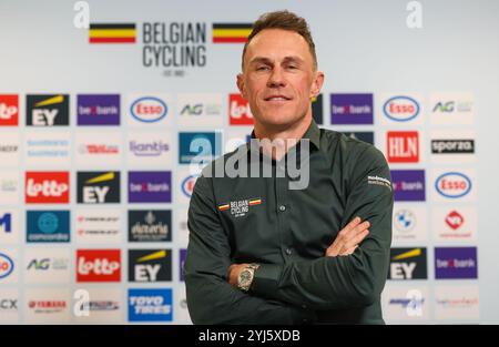 Tubize, Belgien. November 2024. Neuer belgischer Trainer Serge Pauwelsposes für den Fotografen auf einer Pressekonferenz der belgischen radsportunion, um die neuen Trainer der Nationalmannschaften am Dienstag, den 12. November 2024 in ihrem Hauptquartier in Tubize vorzustellen. BELGA PHOTO VIRGINIE LEFOUR Credit: Belga News Agency/Alamy Live News Stockfoto