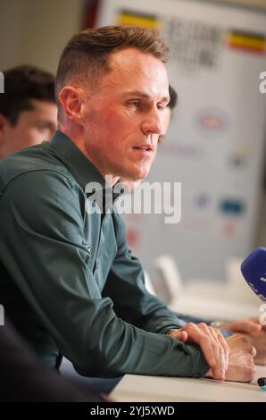 Tubize, Belgien. November 2024. Der neue belgische Trainer Serge Pauwels wurde während einer Pressekonferenz der belgischen radsportunion vorgestellt, um die neuen Trainer der Nationalmannschaften am Dienstag, den 12. November 2024 in ihrem Hauptquartier in Tubize vorzustellen. BELGA PHOTO VIRGINIE LEFOUR Credit: Belga News Agency/Alamy Live News Stockfoto