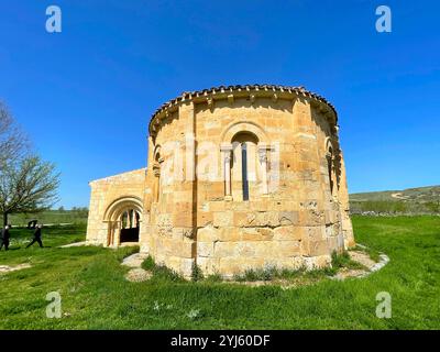 Apsis der Kirche Nuestra Señora de la Asuncion. Duraton, Provinz Segovia, Castilla Leon, Spanien Stockfoto