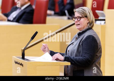 München, Deutschland. November 2024. Christiane Feichtmeier (SPD) spricht auf der 33. Plenartagung des Bayerischen Landtags am 13. November 2024 in München. Quelle: Matthias Balk/dpa/Alamy Live News Stockfoto