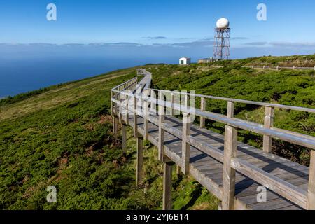 Promenade zum Panoramablick auf Pico Santa Barbara, Terceira Island, Azoren. Stockfoto