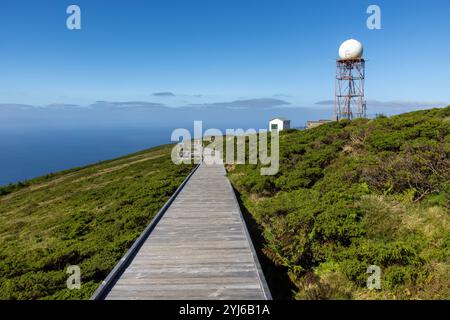 Promenade zum Panoramablick auf Pico Santa Barbara, Terceira Island, Azoren. Stockfoto