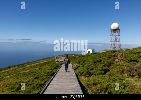 Promenade zum Panoramablick auf Pico Santa Barbara, Terceira Island, Azoren. Stockfoto