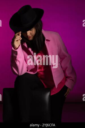 Cowboyhut Cowgirl in Pink Stockfoto