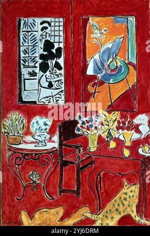 GRAN INTERIOR ROJO - 1948 - FAUVISMO FRANCES. Verfasser: HENRI MATISSE. LAGE: MUSEO DE ARTE MODERNO DE LA VILLA DE PARIS. Frankreich. Stockfoto
