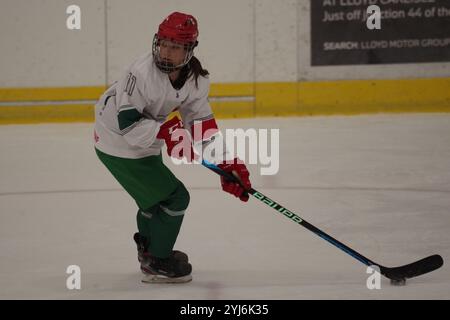 Dumfries, Schottland, 27. Januar 2023. Maria Olivares spielte für Mexiko gegen die Niederlande während eines Spiels in der IIHF Eishockey U18 Women’s World Championship, Division II, Gruppe A Turnier im Dumfries Ice Bowl. Quelle: Colin Edwards Stockfoto