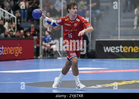 Essen, Deutschland. November 2024. Handball DHB-Pokal Maenner Achtelfinale TuSEM Essen - MT Melsungen am 13.11.2024 im Sportpark am Hallo in Essen Nils Homscheid ( Essen ) Foto: Revierfoto Credit: ddp Media GmbH/Alamy Live News Stockfoto