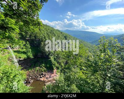 Wunderschöne grüne Landschaft, Bäume und Berge in Palenville, Upstate New York, USA Stockfoto