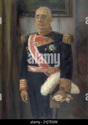 RETRATO DEL GENERAL FRANCISCO FRANCO-CAUDILLO DE ESPAÑA. Autor: GENARO LAHUERTA (1905-1985). ORT: BANCO DE ESPAÑA-COLECCION ARTE. MADRID. SPANIEN. FRANCISCO FRANCO BAHAMONDE (1892-1975). Stockfoto