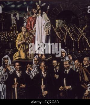 EL BESO DE JUDAS - 1932 - OLEO/LIENZO - 228 X 208 CM. AUTOR: JOSE GUTIERREZ SOLANA (1886/1945). ORT: FUNDACION MAPFRE VIDA. MADRID. SPANIEN. JESUS. JUDAS ISCARIOTE (3 AC-30 DC). Stockfoto