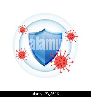 Konzeption des Schutzschilds für den medizinischen Schutz des Immunsystems Stock Vektor