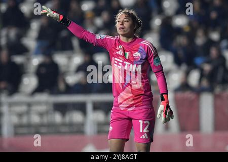 Roma, Latium. November 2024. Camelia Ceasar von AS Roma während des WomenÕs Champions League-Spiels zwischen Roma Women und Olympique Lyonnais Woman im Tre Fontane-Stadion in Rom, Italien, 13. November 2024. Quelle: massimo insabato/Alamy Live News Stockfoto