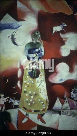 MUJER EMBARAZADA/MUTTERSCHAFT 1912- 1913/OLEO SOBRE LIENZO. Autor: MARC CHAGALL (1887-1985). Lage: STEDELIJK MUSEUM. Amsterdam. HOLANDA. Stockfoto