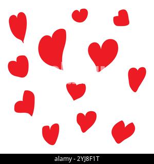 Symbol für Herzmuster. Vektor des Liebessymbols. Rote romantische Formen. Dekorative Illustration zum valentinstag. Stock Vektor