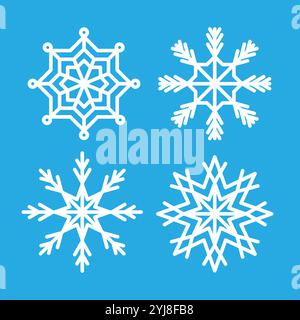 Schneeflocken-Symbol. Symbol für Winterfrost. Eingefrorenes Konstruktionselement. Geometrische Schneeform. Stock Vektor