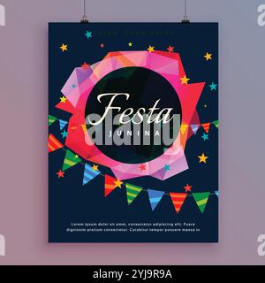 Festa Junina Feier Hintergrundvorlage flyer Stock Vektor