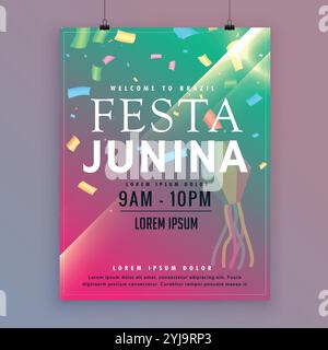 Festa Junina Flyer Vorlage für brasilianischen festival Stock Vektor
