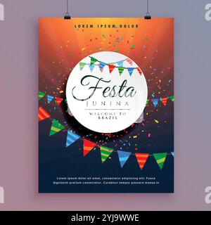 Flyer Design für Festa Junina Feier Event-design Stock Vektor