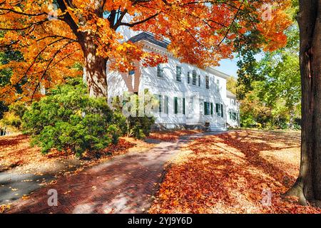 Blick auf ein Herrenhaus aus dem 18. Jahrhundert das Ford Mansion, das Hauptquartier von Washington, Morristown, New Jersey, USA Stockfoto