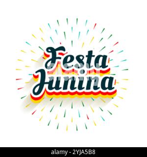 festa junina Feier Hintergrund mit Feuerwerk platzen Stock Vektor