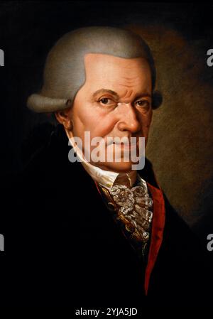 John Michael Haydn, österreichischer Komponist und jüngerer Bruder von Franz Joseph Haydn, Öl auf Leinwand, Künstler unbekannt. Museum: Gesellschaft Freunde der Musik, VIENA, ÖSTERREICH. Stockfoto