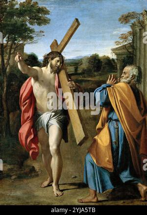 Annibale Carracci / 'Domine, quo vadis?', ca. 1602, Öl auf Platte, 77,4 x 56 cm. MUSEUM: NATIONAL GALLERY, LONDRES, GROSSBRITANNIEN. JESUS. ST. PETER. Stockfoto