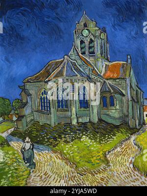 Vincent Van Gogh / 'die Kirche in Auvers', 1890, Óleo sobre lienzo, 94 x 74 cm. Museum: MUSÉE d'ORSAY, BUDAPEST, Frankreich. Stockfoto