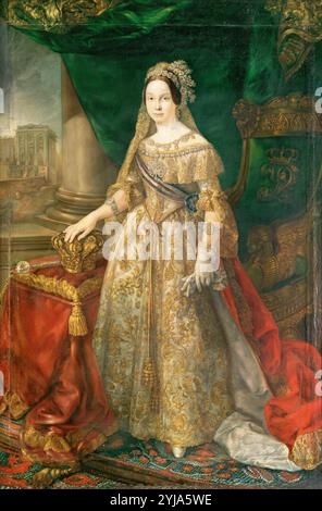 Vicente López y Portaña / Königin Isabella II von Spanien, 19., Öl auf Leinwand. MUSEUM: MUSEO ROMANTICO, MADRID, SPANIEN. ISABELLA II VON SPANIEN. Stockfoto