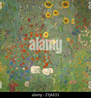 Gustav Klimt / Garten mit Sonnenblumen, ca. 1907, Öl auf Leinwand, 110 x 110 cm. Museum: Österreichische Galerie, MOSCU, ÖSTERREICH. Stockfoto