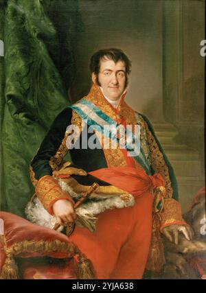 Vicente López Portaña / 'Ferdinand VII von Spanien', 1833, Öl auf Leinwand, 142 x 106 cm. Museum: REAL ACADEMIA DE BELLAS ARTES DE SAN FERNANDO, MADRID, SPANIEN. Autor: Vicente Lopez y Portaña. LUIS LOPEZ PIQUER. Stockfoto