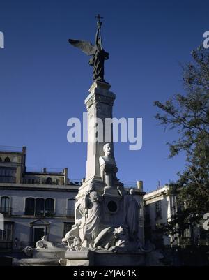 MONUMENTO AL MARQUES DE COMILLAS EN LA ALAMEDA APODACA - 1922. Autor: ANTONIO PARERA (1868-1946). Lage: AUSSEN. Cadiz. SPANIEN. LOPEZ BRU CLAUDIO. MARQUES DE COMILLAS II Stockfoto