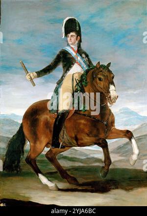Francisco de Goya / 'Ferdinand VII zu Pferd', 19., Öl auf Leinwand, 285 x 205 cm. Museum: REAL ACADEMIA DE BELLAS ARTES DE SAN FERNANDO, MADRID, SPANIEN. Stockfoto