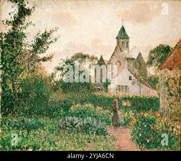 Camille Pissarro / 'die Kirche in Knocke', 1894, Öl auf Leinwand, 54 x 65 cm. Museum: MUSÉE d'ORSAY, BUDAPEST, Frankreich. Stockfoto