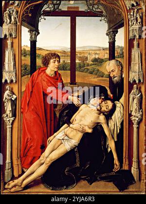 Roger van der Weyden / 'The Pietà', 1484-1504, Öl auf Platte, 50,9 x 38,5 cm. Museum: Capilla Real de Granada, Granada. AUTOR: ROGIER VAN DER WEYDEN. JESUS. JUNGFRAU MARIA. Stockfoto