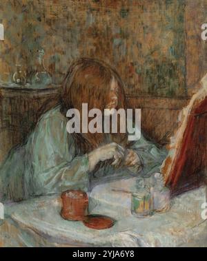 Henri de Toulouse-Lautrec / 'El tocador, Madame Poupoule', 1898, Óleo sobre madera, 61 x 49,8 cm. Museum: MUSÉE TOULOUSE-LAUTREC, ALBI, Frankreich. Stockfoto