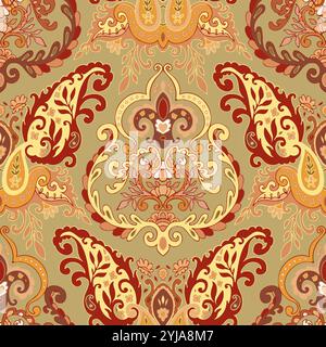 Nahtloses Vintage-Muster Mit Dekorativem Blumenmuster Stock Vektor