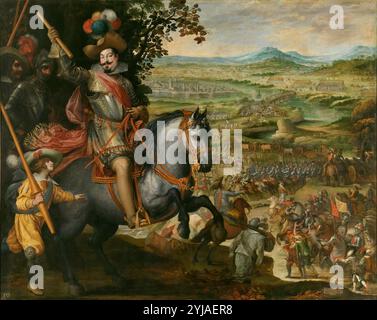 Vicente Carducho / 'Socorro de la plaza de Constanza', 1634, spanische Schule, Öl auf Leinwand, 297 cm x 374 cm, P00636. MUSEUM: MUSEO DEL PRADO, MADRID, SPANIEN. Stockfoto