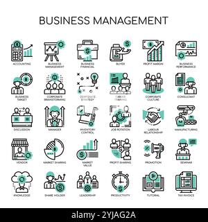 Business Management , Thin Line und Pixel Perfect Icons Stock Vektor