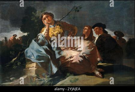 Francisco de Goya y Lucientes / „The Date“, 1777-1780, spanische Schule, Öl auf Leinwand, 100 cm x 151 cm, P00792. MUSEUM: MUSEO DEL PRADO, MADRID, SPANIEN. Stockfoto