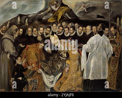 Anonym (Copy de El Greco) / 'das Begräbnis des Grafen von Orgaz (Detail)', ca. 1625, spanische Schule, Öl auf Leinwand, 188 cm x 248 cm, P00830. MUSEUM: MUSEO DEL PRADO, MADRID, SPANIEN. Stockfoto