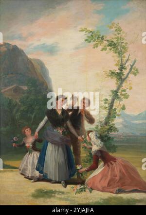 Francisco de Goya y Lucientes / 'die Blumenmädchen, oder Frühling', 1786, spanische Schule, Öl auf Leinwand, 277 cm x 192 cm, P00793. MUSEUM: MUSEO DEL PRADO, MADRID, SPANIEN. Stockfoto