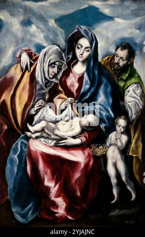 El Greco / 'La Sagrada Familia con Santa Ana y San Juanito', ca. 1600, spanische Schule, Öl auf Leinwand, 107 cm x 69 cm, P00826. MUSEUM: MUSEO DEL PRADO, MADRID, SPANIEN. Stockfoto