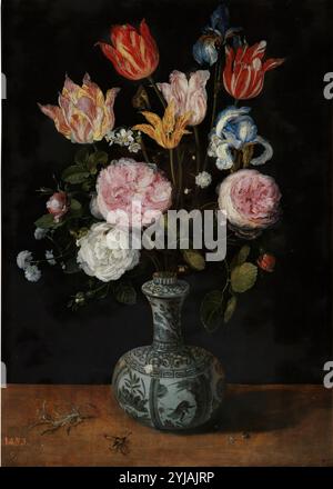 Jan Brueghel „el Viejo“ / „Vase of Flowers“, 1609-1615, Flämische Schule, Öl auf Platte, 47 cm x 35 cm, P01424. MUSEUM: MUSEO DEL PRADO, MADRID, SPANIEN. Stockfoto