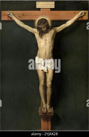 Diego Rodríguez de Silva y Velázquez / „Christus gekreuzigt“, ca. 1632, spanische Schule, Öl auf Leinwand, 248 cm x 169 cm, P01167. MUSEUM: MUSEO DEL PRADO, MADRID, SPANIEN. JESUS. Stockfoto