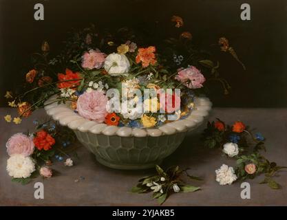 Jan Brueghel „el Viejo“ / „Vase of Flowers“, 1615, Flämische Schule, Öl auf Platte, 44 cm x 66 cm, P01422. MUSEUM: MUSEO DEL PRADO, MADRID, SPANIEN. Stockfoto